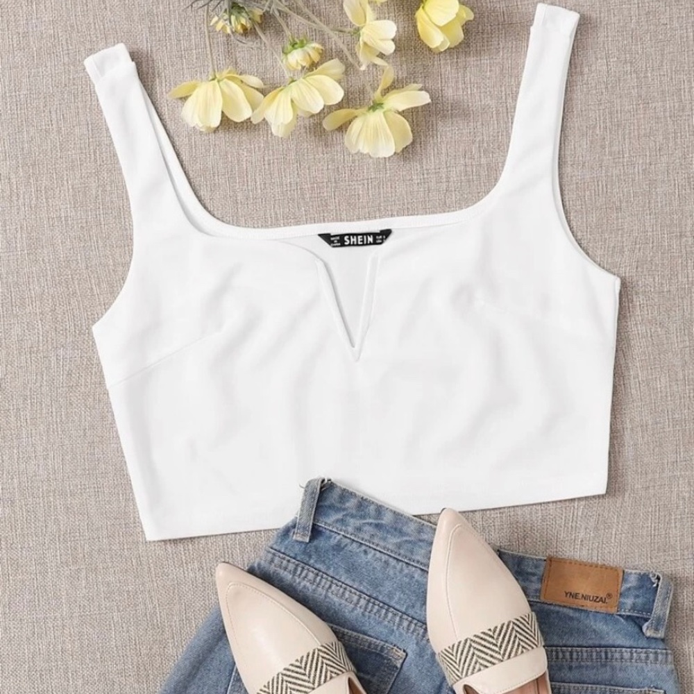 White cropped tank top